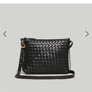 Madewell small black leather crossbody bag